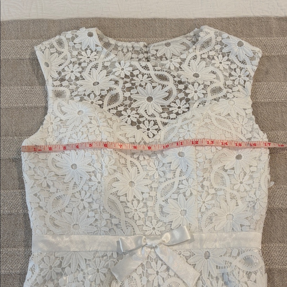 VTG Sue Wong Nocturne White Floral Lace Midi A-Line Dress Size 8 NEW - Picture 3 of 13